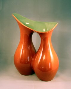 Red Wing Potteries vase #B1433, design by Belle Kogan, from the collection of Be