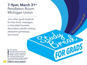 Grad Student Study Break Event Advertisement