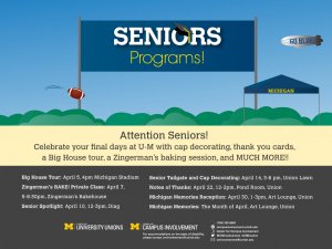 Advertisement for senior programs with a list of events