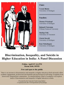 Discrimination, Inequality, and Suicide in Higher education in India: A Panel Di
