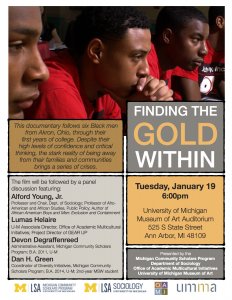 Flyer for Finding the Gold Within Film Screening Flyer for Finding the Gold Within Film Screening