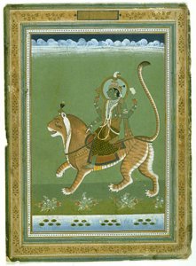 Iconography series: Saturn, mounted on a tiger. India, Rajasthan, Jaipur School.