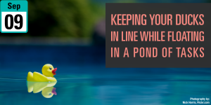 Keeping Your Ducks in Line While Floating in a Pond of Tasks