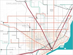 Map of proposed regional transit plan