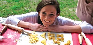 Student making pasta in Ferrara