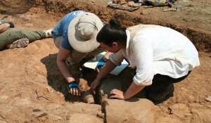 Archaeological dig in Greece