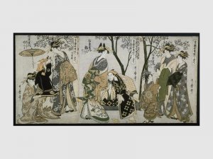 Kitagawa Utamaro. Complete Illustrations of Yoshiwara Parodies of Kabuki: Courtesans of the Matsubaya,  1798, color, woodblock print on paper.