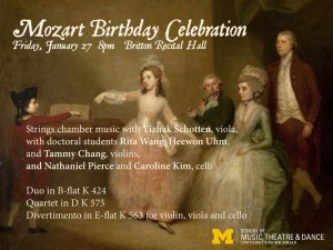 Mozart’s Birthday Celebration Concert: Prof. Yizhak Schotten and students