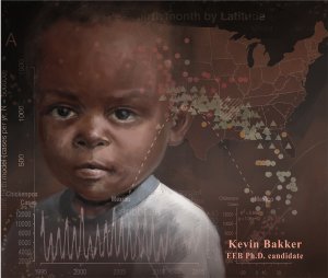 Child overlay on map of U.S. and chickenpox incidence graphs, illustration by John Megahan