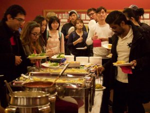 Students in line at buffet