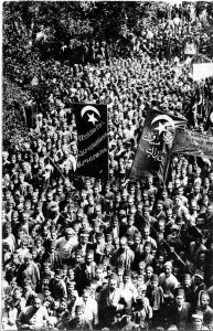Ottoman Armenians celebrate the restoration of constitution in 1908, Merzifon- in Les Armeniens 1917-1939 La Quete d’un Refuge (The Armenians, 1917-1939 In Search of Refuge). By Michel Paboudjian