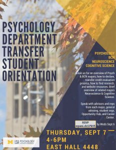 Transfer Orientation flyer