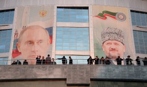 Putin and Kadryrov, film still from Grozny Blues
