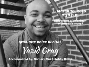 Masters Recital: Yazid Gray, baritone