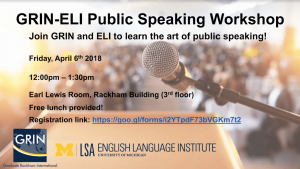Come join us to improve your public speaking!