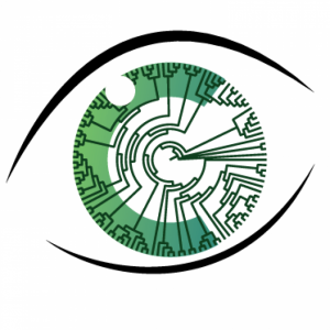 drawing of an eye with phylogeny as pupil