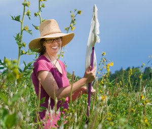 Dr. Tonietto with a bee net