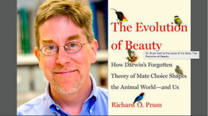 Dr. Prum next to the cover of his book, The Evolution of Beauty