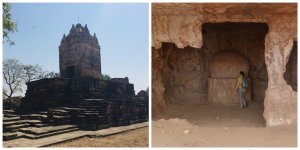 L: temple at Gop R: stupa at Sana caves