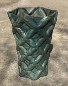 Modeled Geometry Clay Vessel with Strontium Glaze; Mark Meier