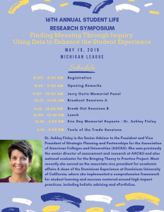 16th Annual Student Life Research Symposium Flyer