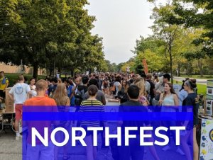 Image of a student organization festival with the word "Northfest" written on top