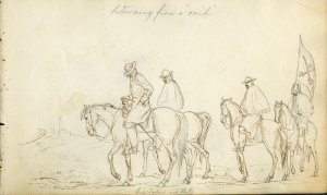 “Returning from a raid" November 1864. Edgar H. Klemroth.  William L. Clements Library