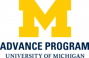The Big M above the words ADVANCE Program and University of Michigan