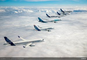 Airbus 50-year anniversary flight formation