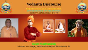 October 14, 2019 talk by Swami Yogatmananda