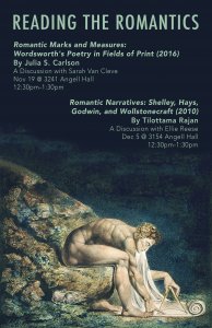 A poster for Reading the Romantics with an image of William Blake's 'Newton'