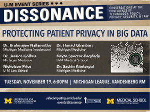 Dissonance Event: Protecting Patient Privacy in Big Data