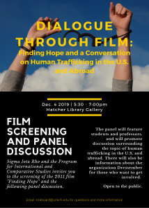 SIR Film Screening and Panel Discussion. Dialogue Through Film: Finding Hope and a Conversation on Human Trafficking in the U.S. and Abroad