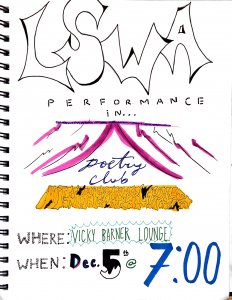 Poster about Performance in Poetry Club's Dec. 5 event