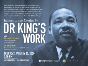 Picture of Dr. Martin Luther King with event details
