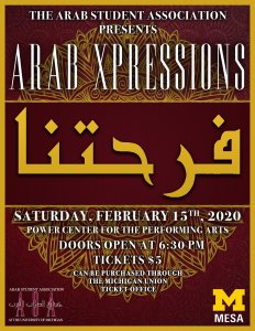 Arab Xpressions 2020 presented by the Arab Student Association