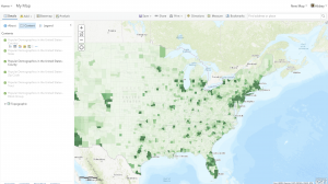 Example ArcGIS Online Map Showing US Population by County