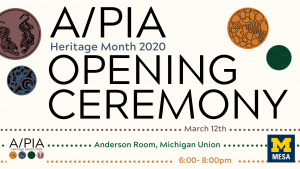 A/PIA Heritage Month Opening Ceremony Flyer