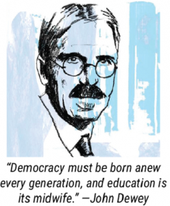 Image of John Dewey with quote