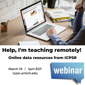 Webinar announcement for online resources from ICPSR
