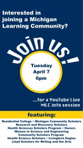 YouTube live info session poster