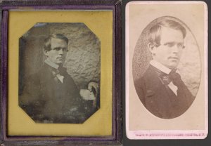 Horace Eaton daguerreotype and the derivative carte de visite.