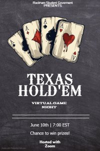 Event Flyer with date, time featuring playing cards