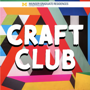 The Words Craft Club in white over laid on a multicolored background