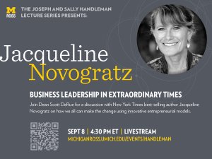 The Joseph and Sally Handleman Lecture Series presents Jacqueline Novogratz