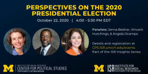 Event flyer for Perspectives on the 2020 Presidential Election