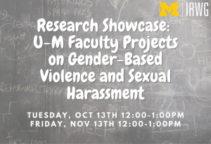 Research Showcase_ U-M Faculty Projects on Gender-Based Violence and Sexual Harassment Research Showcase_ U-M Faculty Projects on Gender-Based Violence and Sexual Harassment