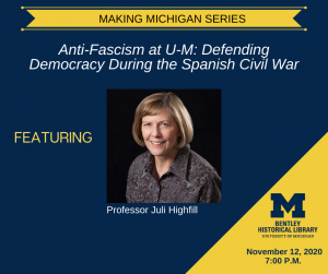 Poster for event with picture of Professor Juli Highfill