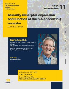 Sexually dimorphic expression and function of the melanocortin-3 receptor - Roger D. Cone, Ph.D.