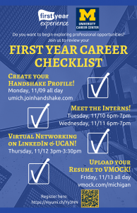 First Year Career Checklist Flyer